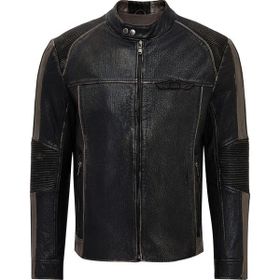 Derimod 25WGF65862R Barry Erkek Gri Hakim Yaka Slim Fit Deri Mont