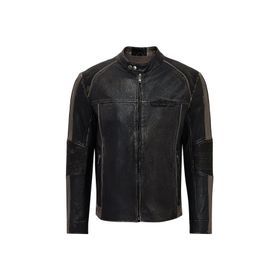 Derimod 25WGF65862R Barry Erkek Gri Hakim Yaka Slim Fit Deri Mont