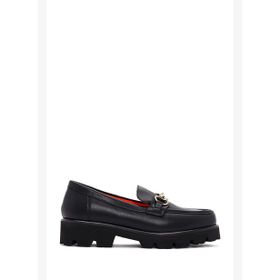 Derimod 26PFD405018 Flex Kadın Siyah Kalın Tabanlı Deri Maskülen Loafer