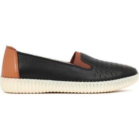 Derimod 26PFD500818 Kadın Siyah Deri Comfort Ayakkabı