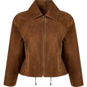 Derimod 26SGD565410 Miami Kadın Kahverengi Oversize Süet Deri Ceket