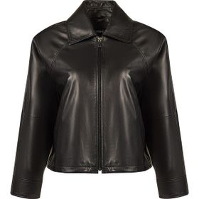 Derimod 26SGD5654U7 Miami Kadın Siyah Oversize Kısa Deri Ceket