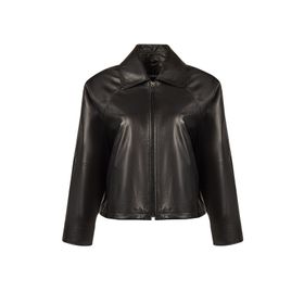 Derimod 26SGD5654U7 Miami Kadın Siyah Oversize Kısa Deri Ceket