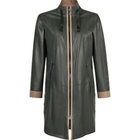 Derimod 26SGD5675U4 Marina Kadın Yeşil Oversize Deri Kaban