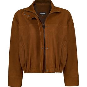 Derimod 26SGD56811B Deborah Kadın Kahverengi Oversize Süet Deri Ceket