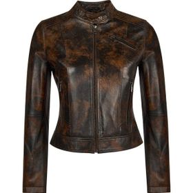 Derimod 26SGE535255 Kylie Kadın Bronz Kısa Deri Ceket