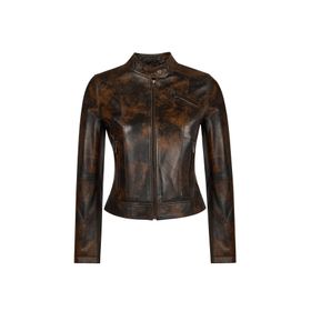 Derimod 26SGE535255 Kylie Kadın Bronz Kısa Deri Ceket