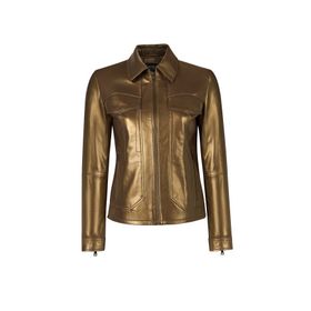 Derimod 26SGE5685PR Loretta Kadın Bronz Kısa Deri Ceket