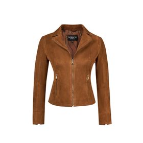 Derimod 26SGE588110 Lara Kadın Camel Kısa Süet Deri Ceket