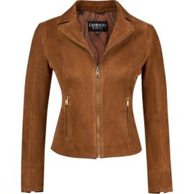 Derimod 26SGE588110 Lara Kadın Camel Kısa Süet Deri Ceket