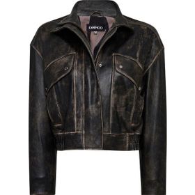 Derimod Anita 25WGD5330G6 Kahverengi Oversize Vintage Deri Kadın Mont