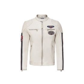 Derimod Storm 24SGM6525WF Beyaz Slim Fit Deri Erkek Mont