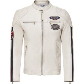 Derimod Storm 24SGM6525WF Beyaz Slim Fit Deri Erkek Mont