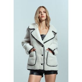 Derimod Valley 24WGP5269FF Bej Kruvaze Yaka Teddy Kadın Mont