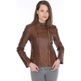 Derimont's 857 Hakiki Deri Kahverengi Parkson Kadın Ceket