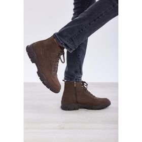 Derinet Kahve Hakiki Deri Bağcıklı Erkek Bot