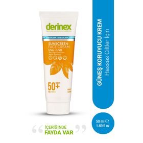 Derinex Hassas Ciltler SPF50 50 ml Güneş Koruyucu Krem