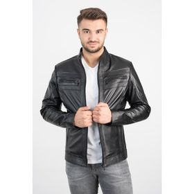 Derinss DER101 Hakiki Deri Erkek Siyah Mont