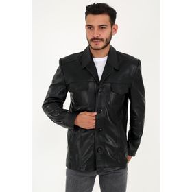 Derinss DER216 Hakiki Deri Erkek Siyah Mont