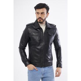 Derinss DER276 Siyah Hakiki Deri Erkek Mont