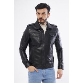 Derinss DER276 Siyah Hakiki Deri Erkek Mont