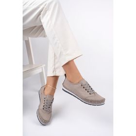 Deripabuc DP16-0062 Hakiki Deri Silver Kadın Deri Casual Ayakkabı