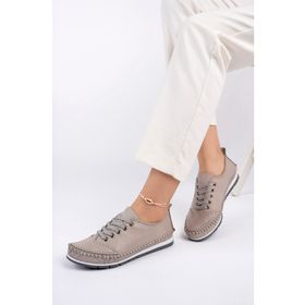 Deripabuc DP16-0062 Hakiki Deri Silver Kadın Deri Casual Ayakkabı