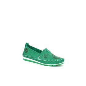 Deripabuc DP16-0066 Hakiki Deri Yeşil Kadın Deri Casual Ayakkabı