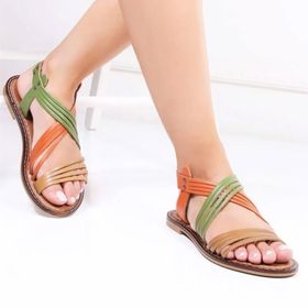 Deripabuc DP28-0863 Hakiki Deri Multi-2 Kadın Deri Sandalet