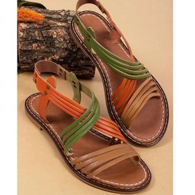 Deripabuc DP28-0863 Hakiki Deri Multi-2 Kadın Deri Sandalet