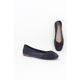 Deripabuc DP58-4053 Hakiki Deri Lacivert Kadın Deri Babet