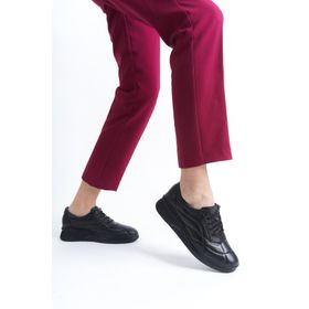 Deripabuc DP74-0707 Hakiki Deri Siyah Kadın Deri Casual Ayakkabı