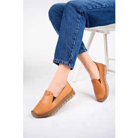 Deripabuc DP75-0700 Hakiki Deri Taba Kadın Deri Babet