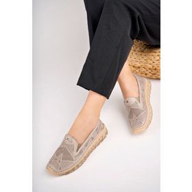 Deripabuc DP75-0701 Hakiki Deri Silver Kadın Deri Babet