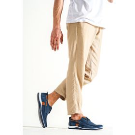 Deripabuc MRD15-3003 Hakiki Deri Lacivert Nubuk Erkek Deri Casual Ayakkabı
