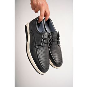 Deripabuc MRD7-0128 Hakiki Deri Siyah Erkek Casual Ayakkabı