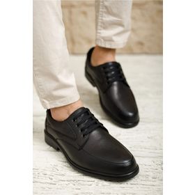 Deripabuc MRD7-0691 Siyah Erkek Hakiki Deri Casual Ayakkabı