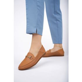 Deripabuc PCC-F03 Hakiki Deri Taba Baskı Kadın Casual Ayakkabı