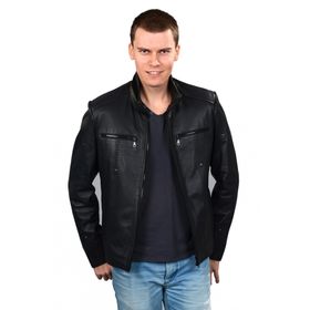 Deriza 2809 Erkek Tirex Siyah Deri Ceket