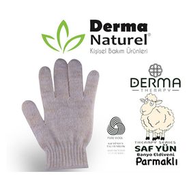 Derma Naturel Therapy Saf Yün Parmaklı Banyo Eldiveni