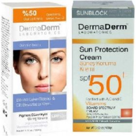 Dermaderm Güneş Koruma Kremi 100 gr ve Bitkisel Yüz Leke Gündüz Kremi