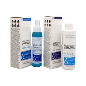 Dermaderm Mavi 125 ml Saç Bakım Su ve Serumu + 250 ml Mavi Şampuan