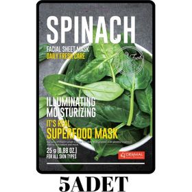 Dermal 5x25 gr Ispanak It's Real Super Yüz Maskesi