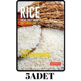 Dermal 5x25 gr Pirinç It's Real Super Gıda Yüz Maskesi