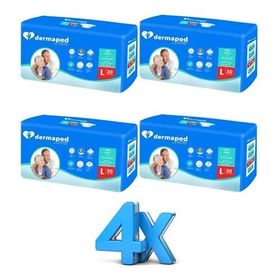 Dermaped 30'lu 4 Paket 120 Adet Belbantlı Large Hasta Bezi