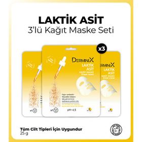 Derminix 3 Adet Laktik Asit Kağıt Maske
