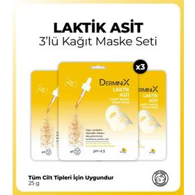 Derminix 3 Adet Laktik Asit Kağıt Maske