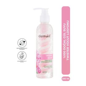 Dermokil 200 ml Doğal Gül Suyu Canlandırıcı Yoğun Nemlendirici Twister Vücut Losyonu