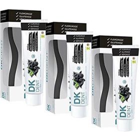 Dermokil 3 Adet Dk Dent Aktif Karbonlu Florürsüz 75 ml Diş Macunu + Diş Fırçası