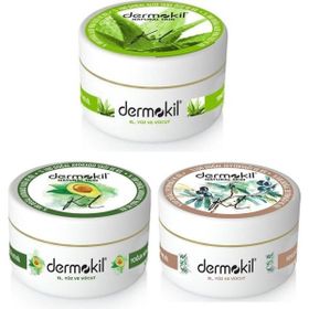 Dermokil 3'lü 300 ml Aloevera Avokado Zeytinyağı El ve Yüz Kremi